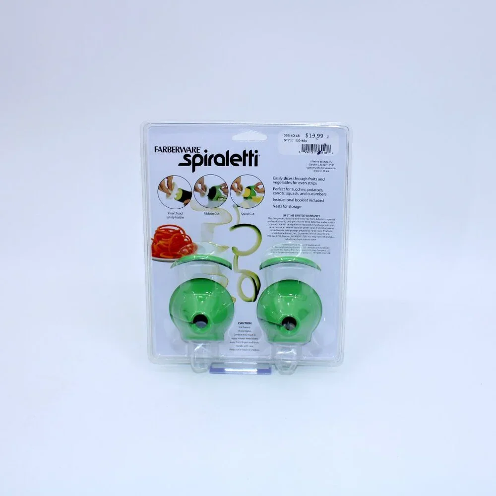 Farberware Classic Set of 2 Spiraletti Hand Held Spiralizers in Green